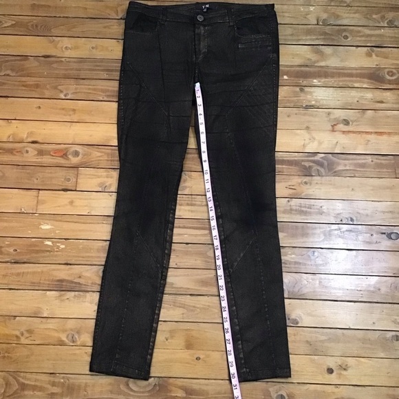 YEST slim fit jeans black  sparkle copper powder stretchy size 8-10 - Picture 11 of 16